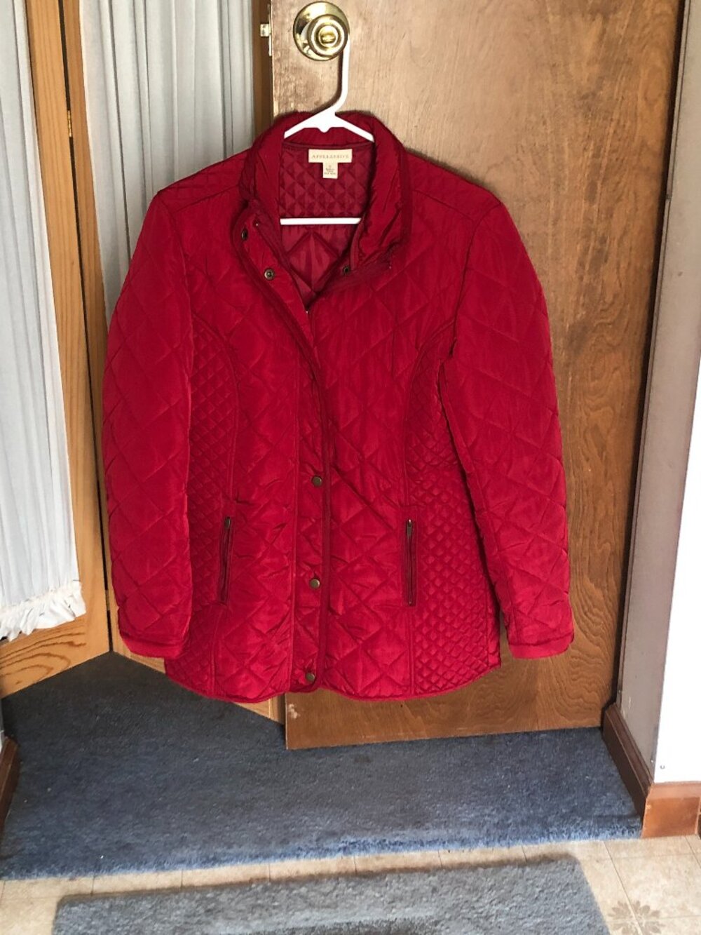 Appleseed's Women's Red Quilted Jacket Size Small S Like New
